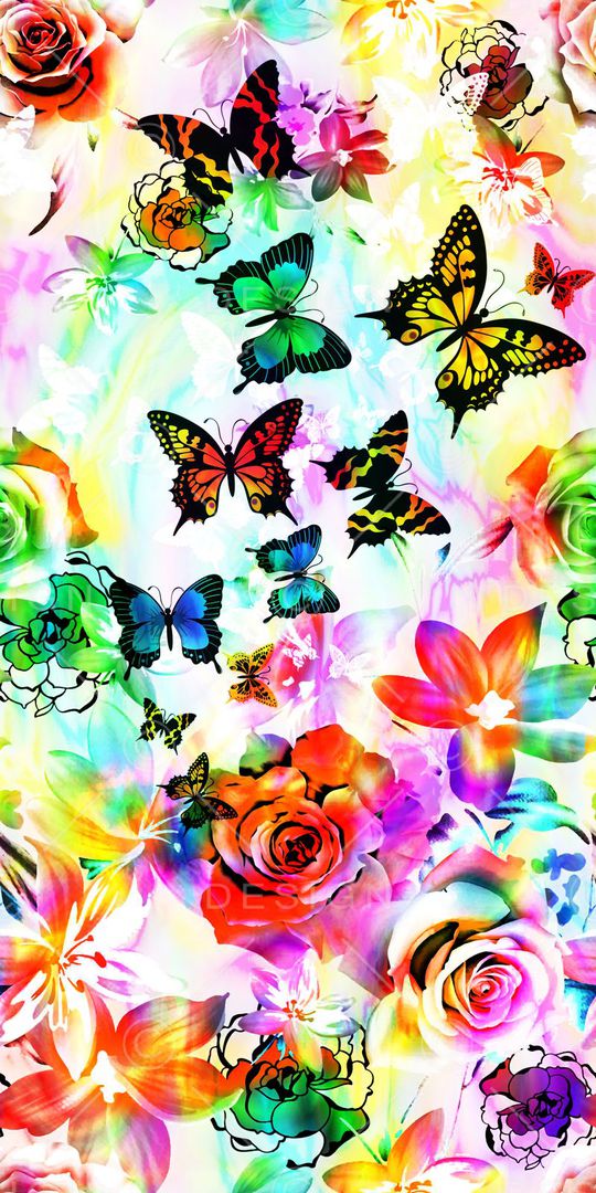 蝴蝶印花华亿平台图片