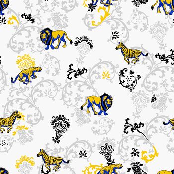 440022-欧式宫廷底纹动物