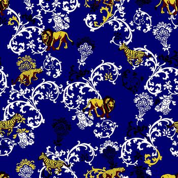 440023-欧式宫廷底纹动物