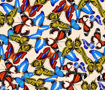 440065-流行时尚缤纷蝴蝶数码印花