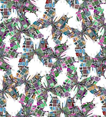 440068-时尚抽象拼贴蝴蝶数码印花