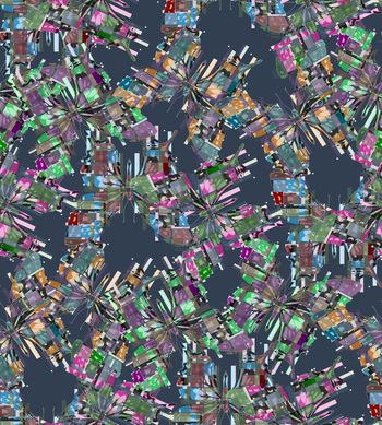 440069-时尚抽象拼贴蝴蝶数码印花