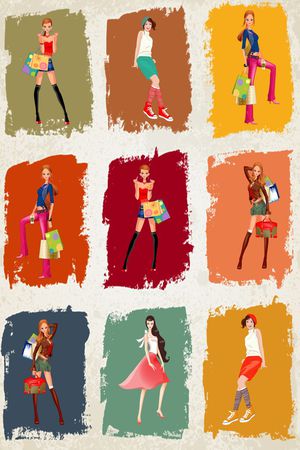 时尚美女印花华亿平台图片