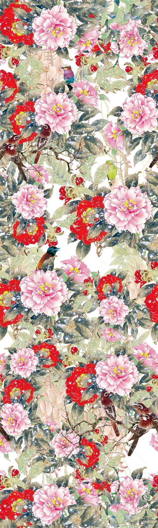 花卉长巾印花华亿平台图片