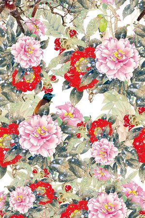 花卉长巾印花华亿平台图片