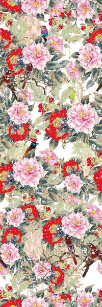 花卉长巾印花华亿平台图片