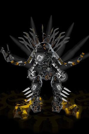 3D立体感机械人印花华亿平台图片