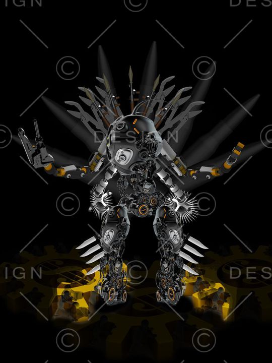 3D立体感机械人印花华亿平台图片