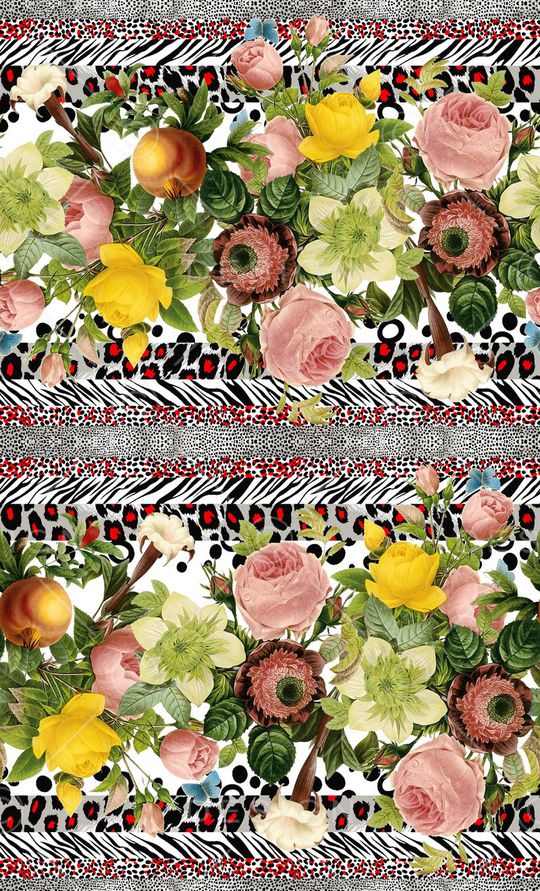 流行时尚玫瑰豹纹花印花华亿平台图片