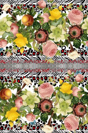 流行时尚玫瑰豹纹花印花华亿平台图片