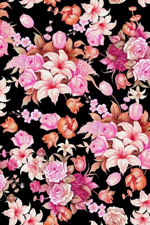 花卉印花华亿平台图片