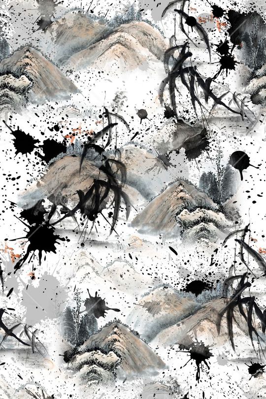 喷溅中国风印花华亿平台图片