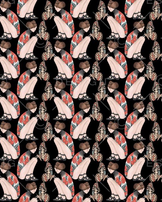 蝴蝶印花华亿平台图片