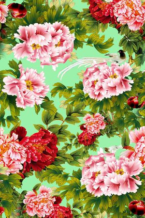 花鸟印花华亿平台图片