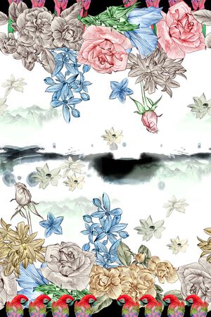 复古印花华亿平台图片