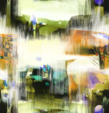 440586-潮流个性抽象油画笔触数码印花