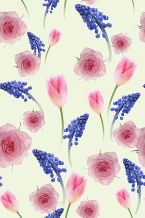 梦幻的花卉印花华亿平台图片