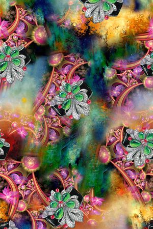 手绘珠宝印花华亿平台图片