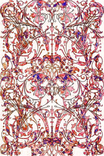 440788-欧式花纹清新盘枝花纹靛蓝青花瓷效果