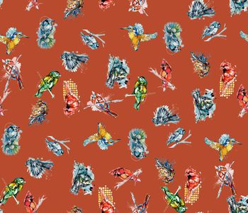 440808-时尚大牌简约抽象鸟数码印花