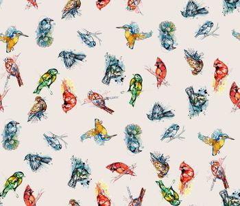 440809-时尚大牌简约抽象鸟数码印花