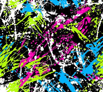 440869-油墨喷溅油漆泼洒彩色泼墨女装连衣裙