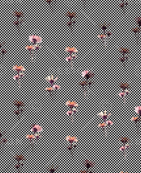 小清新小碎花油墨格子印花华亿平台图片