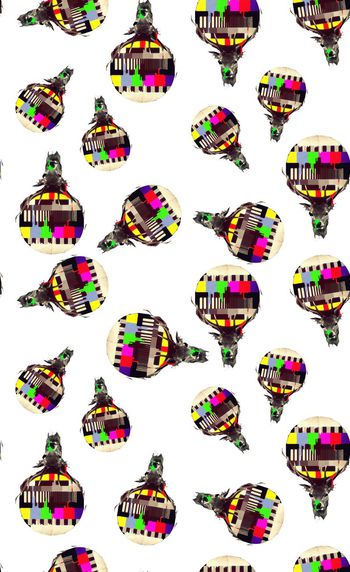 441048-	时尚波点新闻联播撞色羊组合印花