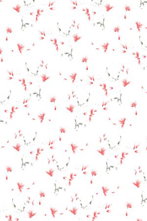 手绘黑白清新花印花华亿平台图片