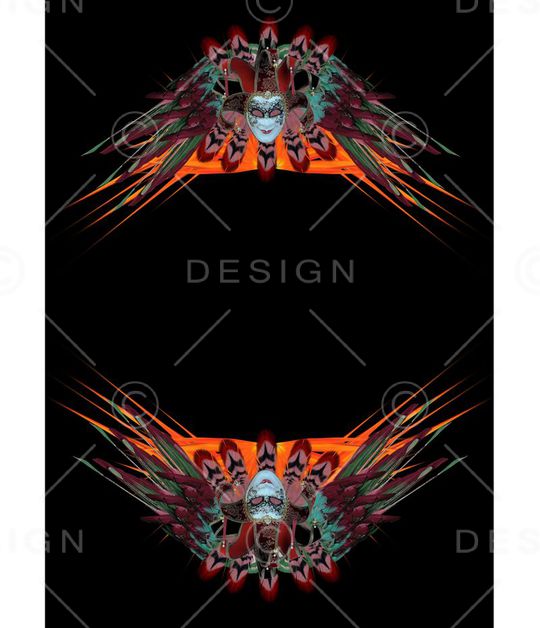 男女装上下定位花面具羽毛花瓣印花华亿平台图片