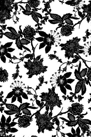 白色大花卉印花华亿平台图片