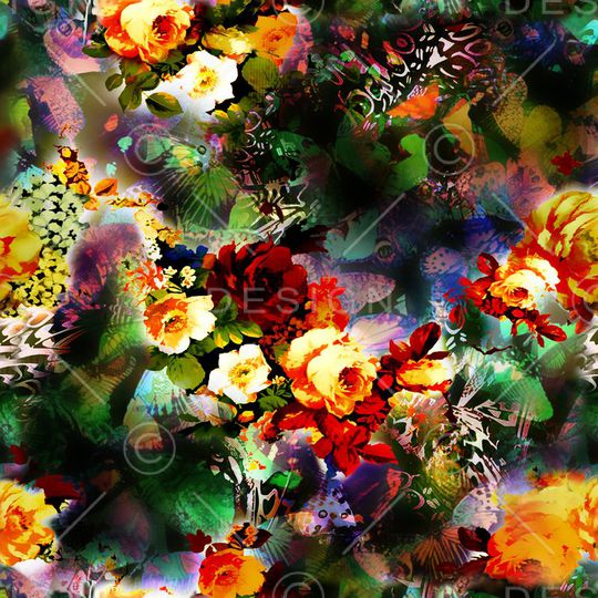 花卉印花华亿平台图片