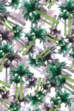 椰子树印花华亿平台图片