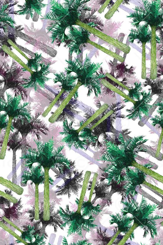 椰子树印花华亿平台图片