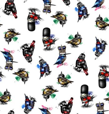 441483-时尚复古鸟插画军装数码印花.