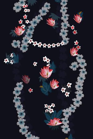 全手绘2015大牌走秀花朵裙子印花华亿平台图片