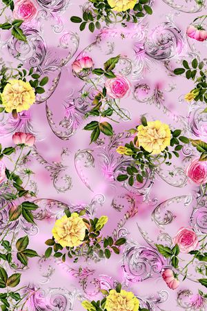 花卉印花华亿平台图片