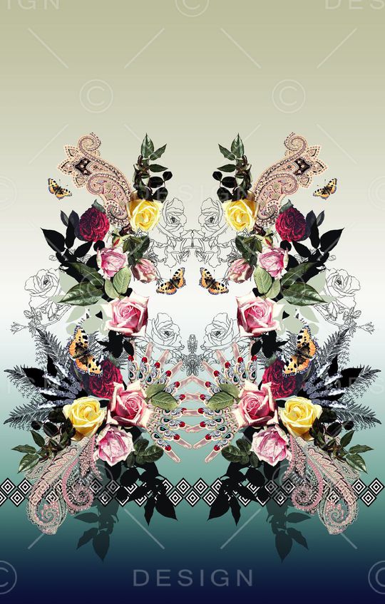 对称佩斯利印花华亿平台图片