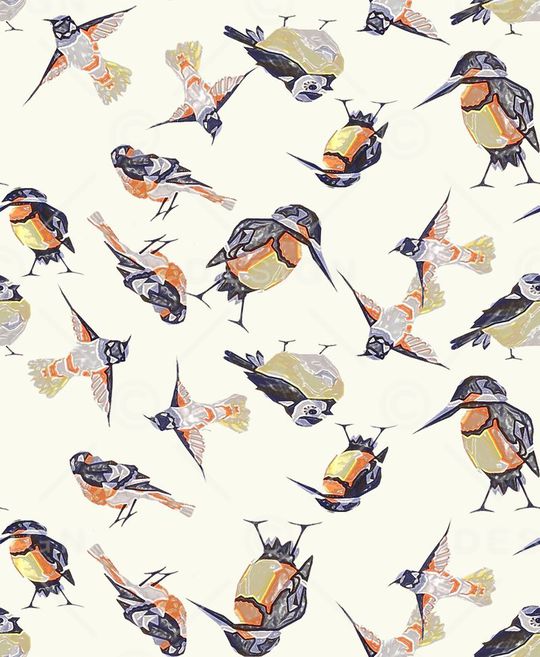 抽象塑胶鸟印花华亿平台图片