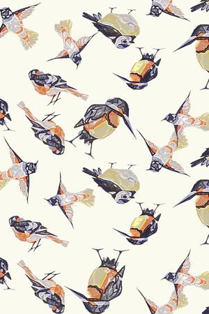 抽象塑胶鸟印花华亿平台图片