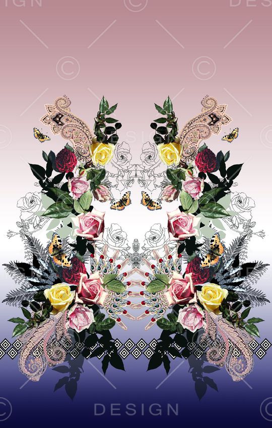 对称佩斯利印花华亿平台图片