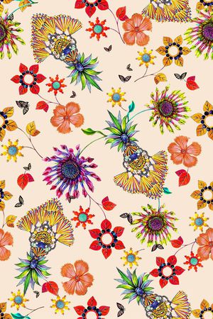 花卉印花华亿平台图片