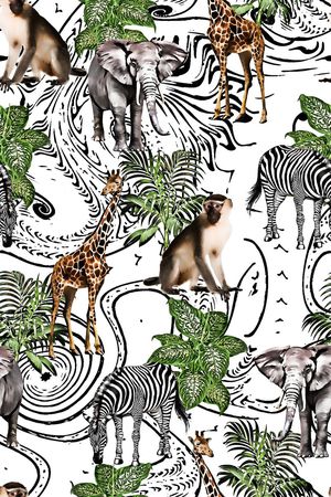 非洲动物印花华亿平台图片