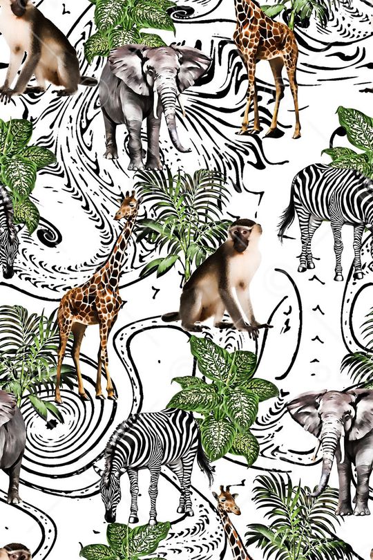 非洲动物印花华亿平台图片