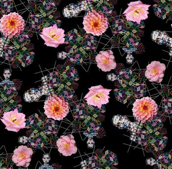 442110-	时尚个性人物插画立体3D魔方组合