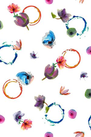 抽象几何花卉印花华亿平台图片