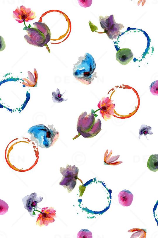 抽象几何花卉印花华亿平台图片