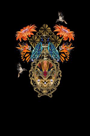 蝴蝶印花华亿平台图片