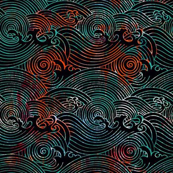 442360-复古传统水纹海浪肌理财源滚滚来组合