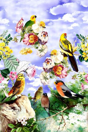 花卉印花华亿平台图片